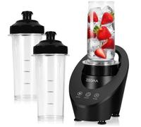 ZEEGMA VITAMINE FERRO Blender Électrique pour Cocktails et Smoothies, Entraînement Magnétique, 200W Mixeur Personnel, Mini Blender 2 Bouteilles Interchangeables 300 ml, 2 Vitesses, Broyage de Glace