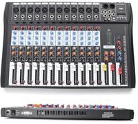 Mixeurs en Direct, Table De Mixage Audio Professionnelle, Carte Son 12 Canaux, Bluetooth Numérique, USB, Entrée Compatible Ordinateur, Contrôleur DJ