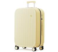 mixi Bagages à roulettes pivotantes rigides légères en PC avec housse et serrure TSA pour voyage d'affaires, Lark Yellow TSA2, 16-inch