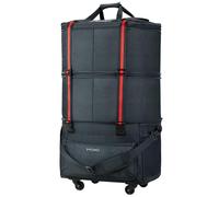 Mixi Sac à roulettes extensible et pliable, grande capacité, sac de voyage avec roulettes, valise pliable pour homme et femme, gris, Classique