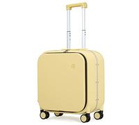 mixi Valise rigide en polycarbonate avec poche avant, cadre en aluminium, roues pivotantes et serrure TSA + housse de protection (ne convient pas aux valises inférieures), Jaune louche, S (47x41x24cm