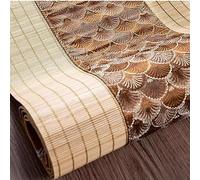 MiXia Chemin de Table Brodé en Bambou, Style Japonais, À Fleur, Beige Clair, 30×120cm