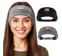 Mixiba Lot de 2 Casques de Sommeil avec Haut-Parleur stéréo HD Ultra Fin, Bandeau Bluetooth pour Le Sport, l'entraînement, l'insomnie, Le Yoga, Les Voyages en Avion, la méditation - Noir et Gris
