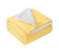 Mixibaby Couverture douillette de qualité supérieure - Extra épaisse et chaude - Dimensions : 150 cm x 200 cm - Couleur : jaune vanille