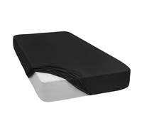 Mixibaby Drap-housse en jersey, 100 % coton, 28 couleurs, dimensions : 140 x 200 cm, noir