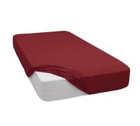 Mixibaby Drap-housse en jersey, 100 % coton, 28 couleurs, dimensions : 160 x 200 cm, bordeaux