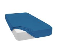 Mixibaby Drap-housse en jersey, 100 % coton, 28 couleurs, dimensions : 160 x 200 cm, couleur : bleu