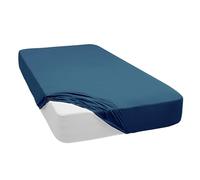 Mixibaby Drap-housse en jersey, 100 % coton, 28 couleurs, dimensions : 160 x 200 cm, couleur : bleu sarcelle