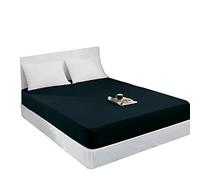 Mixibaby Drap-housse en jersey, 100 % coton, 28 couleurs, dimensions : 160 x 200 cm, vert foncé