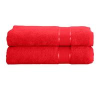 Mixibaby Lot de 2 serviettes de bain en coton éponge 500 g/m² - Taille : gant de toilette 15 x 21 cm - Couleur : rouge