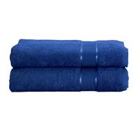 Mixibaby Lot de 2 serviettes de bain en coton éponge 500 g/m² - Taille : serviette invité 30 x 50 cm - Couleur : bleu foncé