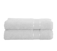 Mixibaby Lot de 2 serviettes de bain en coton éponge 500 g/m² - Taille : serviette invité 30 x 50 cm - Couleur : blanc