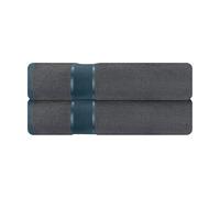 Mixibaby Lot de 2 serviettes d'invité - 30 x 50 cm - En éponge - 100 % coton - Couleur : anthracite