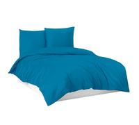 Mixibaby Parure de lit 100 % coton - 135 x 200 cm - 155 x 220 cm - 200 x 200 cm - 200 x 220 cm - Couleur : bleu - Dimensions : 200 x 200 cm