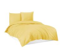 Mixibaby Parure de lit 100 % coton - 135 x 200 cm - 155 x 220 cm - 200 x 200 cm - 200 x 220 cm - Couleur : jaune vanille - Dimensions : 200 x 220 cm