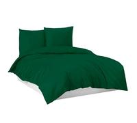 Mixibaby Parure de lit 100 % coton - 135 x 200 cm - 155 x 220 cm - 200 x 200 cm - 200 x 220 cm - Couleur : vert foncé - Dimensions : 200 x 220 cm