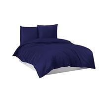 Mixibaby Parure de lit 100 % coton - 135 x 200 cm - 155 x 220 cm - 200 x 220 cm - 200 x 200 cm - Couleur : bleu foncé - Dimensions : 200 x 220 cm