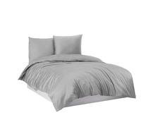 Mixibaby Parure de lit 100 % coton - 135 x 200 cm - 155 x 220 cm - 200 x 220 cm - 200 x 200 cm - Couleur : gris clair - Dimensions : 200 x 220 cm