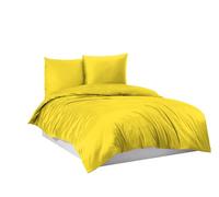 Mixibaby Parure de lit 100 % coton - 135 x 200 cm - 155 x 220 cm - 200 x 220 cm - 200 x 200 cm - Couleur : jaune - Dimensions : 200 x 220 cm