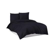 Mixibaby Parure de lit 100 % coton 135 x 200 cm 155 x 220 cm 200 x 220 cm 200 x 200 cm Couleur : noir Dimensions : 200 x 220 cm