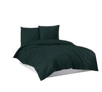 Mixibaby Parure de lit 100 % coton - 135 x 200 cm - 155 x 220 cm - 200 x 220 cm - 200 x 200 cm - Couleur : vert foncé - Dimensions : 200 x 220 cm