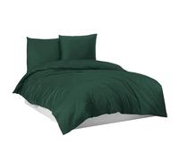 Mixibaby Parure de lit en flanelle 100 % coton - 4 tailles - Dimensions : 200 x 220 cm - Couleur : vert foncé