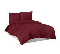 Mixibaby Parure de lit en flanelle fine 100 % coton - 4 tailles - Dimensions : 200 x 200 cm - Couleur : bordeaux