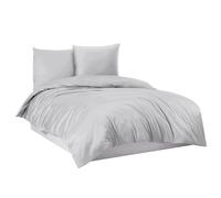 Mixibaby Parure de lit en flanelle fine 100 % coton - 4 tailles - Dimensions : 200 x 200 cm - Couleur : gris clair