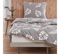 Mixibaby Parure de lit, moderne, en coton, 135 x 200 cm, 155 x 220 cm, 200 x 200 cm, 200 x 220 cm, dimensions : 200 x 220 cm, motif : Leaf D20