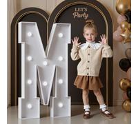 Mixifox 120cm Blanc Lettre Lumineuse Geante M | Géantes de Pour la Décoration D'Anniversaire, Decoration Anniversaire, Événements de Fiançailles 27 Pcs Accessory Set