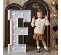 Mixifox 120cm Blanc Lettre Lumineuse,Lettres Lumineuses Géantes de Pour la Décoration D'Anniversaire,Decoration Anniversaire,Grandes Lettres Pour Les Événements de Fiançailles,Lettre F