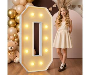 Mixifox 120cm Jaune Lettre Lumineuse Geante O | Géantes de Pour la Décoration D'Anniversaire, Decoration Anniversaire, Événements de Fiançailles 21 Pcs Accessory Set