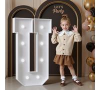 Mixifox 90cm Blanc Lettre Lumineuse Geante U | Géantes de Pour la Décoration D'Anniversaire, Decoration Anniversaire, Événements de Fiançailles 20 Pcs Accessory Set