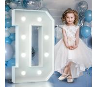 Mixifox 90cm Blanc Lettre Lumineuse,Lettres Lumineuses Géantes de Pour la Décoration D'Anniversaire,Decoration Anniversaire Fille,Grandes Lettres Pour Les Événements de Fiançailles,Lettre D