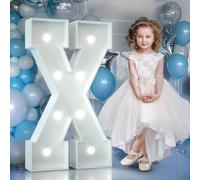Mixifox 90cm Blanc Lettre Lumineuse,Lettres Lumineuses Géantes de Pour la Décoration D'Anniversaire,Decoration Anniversaire Fille,Grandes Lettres Pour Les Événements de Fiançailles,Lettre X