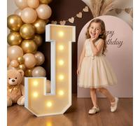 Mixifox 90cm Jaune Lettre Lumineuse Geante J | Géantes de Pour la Décoration D'Anniversaire, Decoration Anniversaire, Événements de Fiançailles 20 Pcs Accessory Set