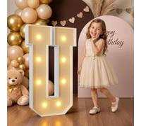 Mixifox 90cm Jaune Lettre Lumineuse Geante U | Géantes de Pour la Décoration D'Anniversaire, Decoration Anniversaire, Événements de Fiançailles 20 Pcs Accessory Set