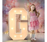 Mixifox 90cm Jaune Lettre Lumineuse,Lettres Lumineuses Géantes de Pour la Décoration D'Anniversaire,Decoration Anniversaire Fille,Grandes Lettres Pour Les Événements de Fiançailles,Lettre G