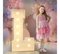 Mixifox 90cm Jaune Lettre Lumineuse,Lettres Lumineuses Géantes de Pour la Décoration D'Anniversaire,Decoration Anniversaire Fille,Grandes Lettres Pour Les Événements de Fiançailles,Lettre L