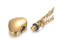 MIXIUJIEN Always Close to Your Heart - Lot de 3 colliers commémoratifs personnalisables en forme de cœur pour animaux de compagnie - Souvenir gravé pour cendres et fourrure (collier doré gravé)