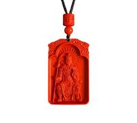 MIXIUJIEN Amulette Tai Sui 2026, collier avec pendentif gardien rouge, talisman sculpté à la main avec cordon, design avant et arrière