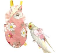 MIXIUJIEN Combinaison de vol pour oiseau - Costume de vol pour perroquet - Pour moine, perruche, calopsitte - Vêtements confortables pour perroquet (jaune, taille XL) (rose a, taille 2XL)