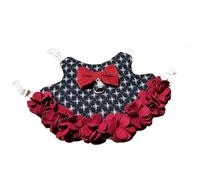 MIXIUJIEN Costume de lapin, jupe harnais réglable pour petits animaux de compagnie, ourlet floral doux et confortable (robe bordeaux, taille L)