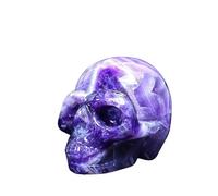 MIXIUJIEN Crâne en cristal de sodalite naturel - Fabriqué à la main pour la décoration de la maison, la méditation ou un cadeau (améthyste de 5,1 cm)