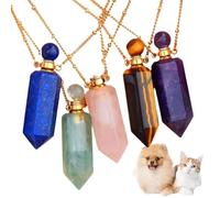 MIXIUJIEN Lot de 5 colliers commémoratifs en cristal pour cendres et fourrure - Bijoux souvenirs de compagnie éternels (5 pièces)