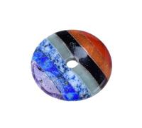 MIXIUJIEN Pendentif en forme de donut en cristal naturel de sept couleurs de 3,1/4,1/5,1 cm, breloque ronde pour collier, porte-clés et bijoux à faire soi-même, Medium1.6 in, Sans pierre précieuse