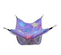 MIXIUJIEN Sugar Glider Lit cage en peluche avec crochets amovibles, lavable à 4 coins, S/M/L (86,4 x 86,4 cm, étoile de mer violet)