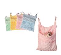 MIXIUJIEN Sugar Glider Lot de 4 sacs de couchage doux à pois Minky pour glisseurs en sucre, lit à suspendre pour toutes les saisons avec crochets, nid de couchage confortable pour petits animaux de