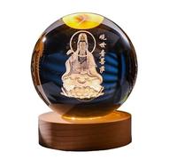 MIXIUJIEN Veilleuse en forme de boule de cristal gravée 3D avec base en bois, table décorative USB pour chambre à coucher, bureau, étagère, cadeau décoratif (lot de 2)