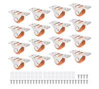 Mixizigoz Lot de 16 mini roulettes à profil bas de 1,3 cm - Roues auto-adhésives silencieuses en caoutchouc avec plaque en acier pour petits appareils de cuisine, tiroir, boîte de rangement, petits